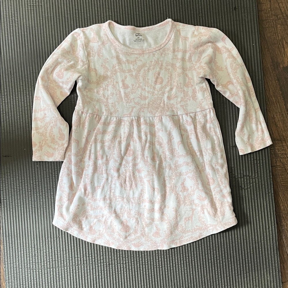 Charming Pink Patterned Long Sleeve Kids Tee